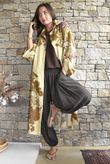 Lotus Oriental Longline Belted Duster Shirt Cedar